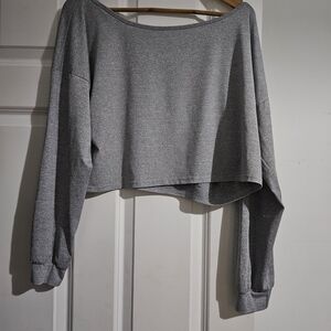 Gray Cropped Sweatshirt